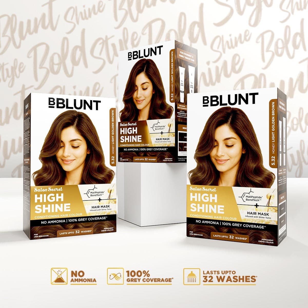 High Shine Conditioning Hair Colour - Honey Light Golden Brown (Shade 5.32)(Pack of 3)