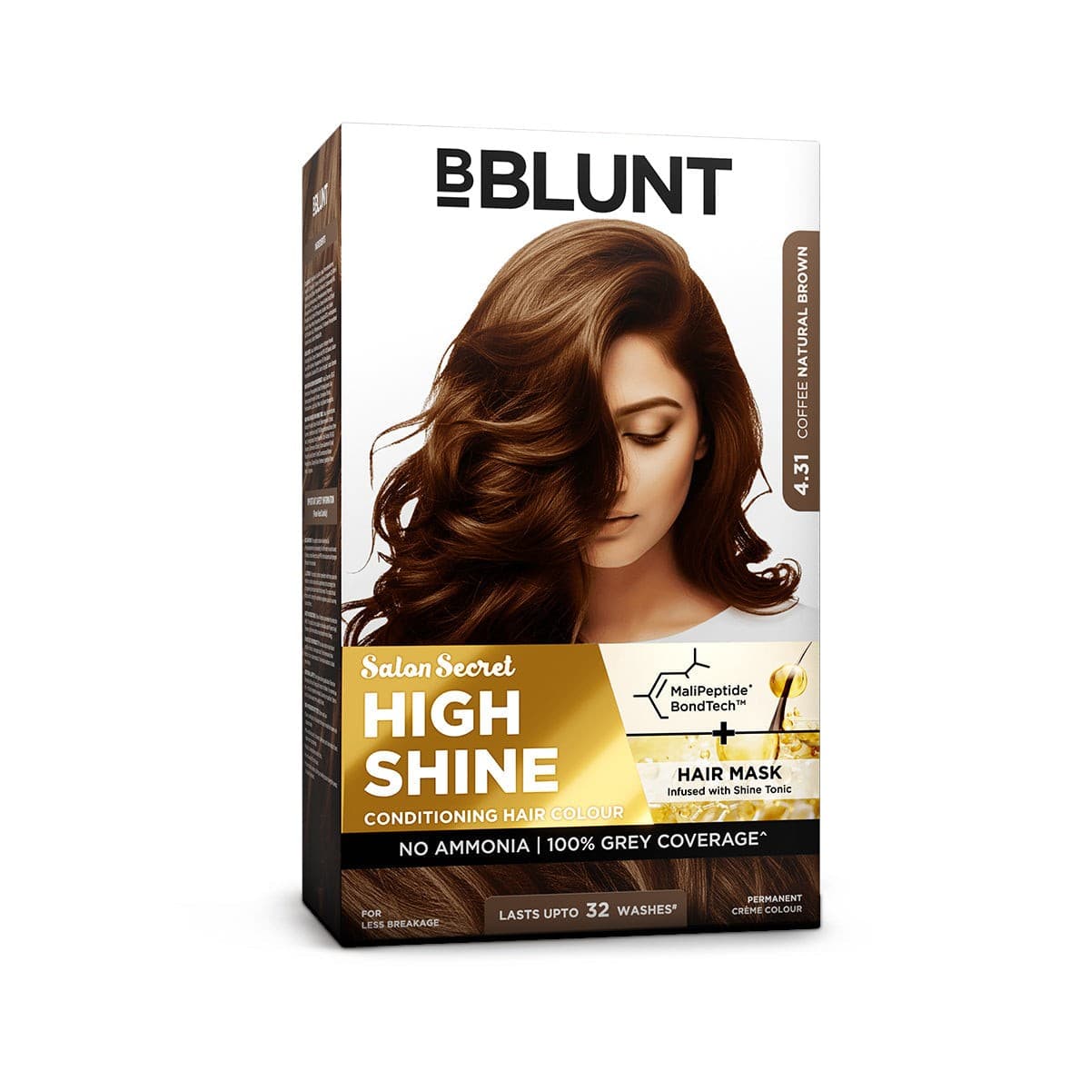 High Shine Conditioning Hair Colour - Coffee Natural Brown (Shade 4.31) Te
