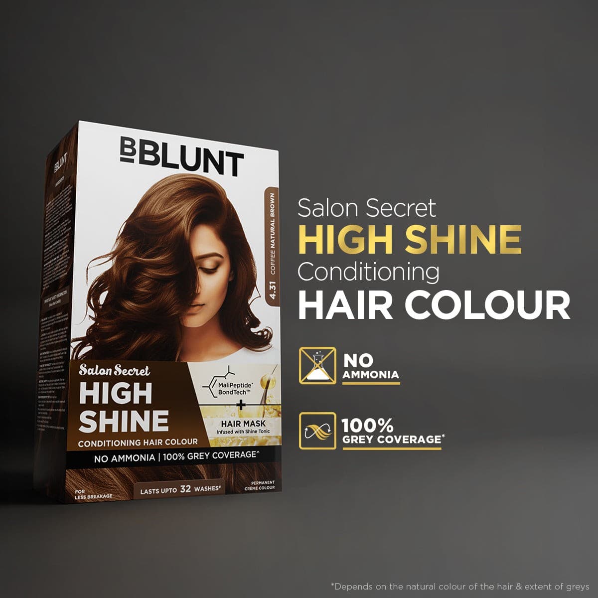 High Shine Conditioning Hair Colour - Coffee Natural Brown (Shade 4.31) Te