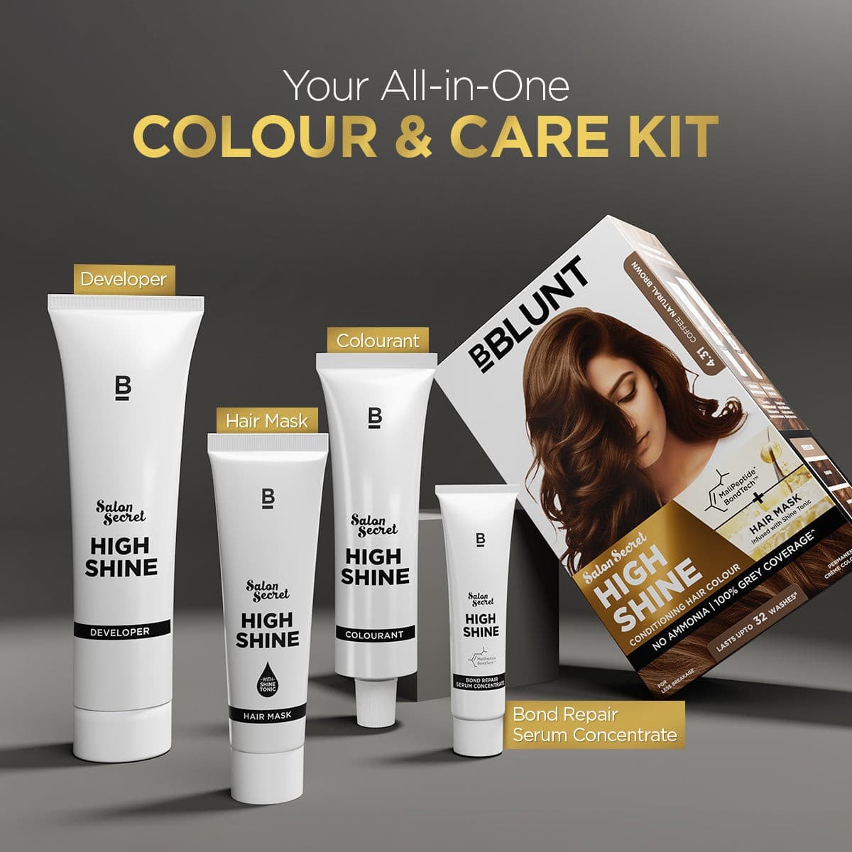 High Shine Conditioning Hair Colour - Coffee Natural Brown (Shade 4.31) Te