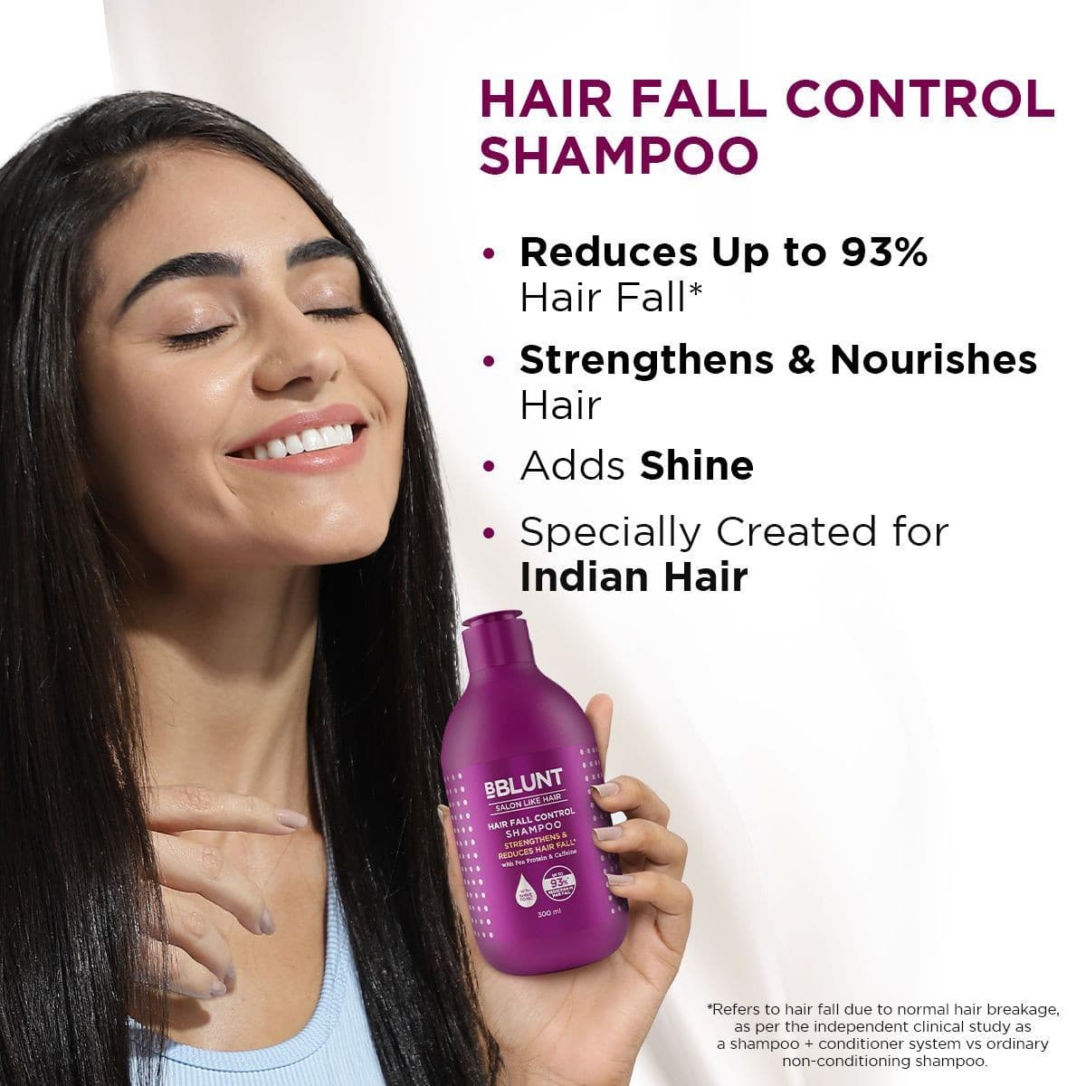 Hair Fall Control Shampoo with Pea Protein & Caffeine for Stronger Hair