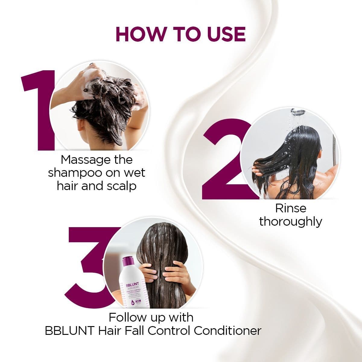 Hair Fall Control Shampoo with Pea Protein & Caffeine for Stronger Hair