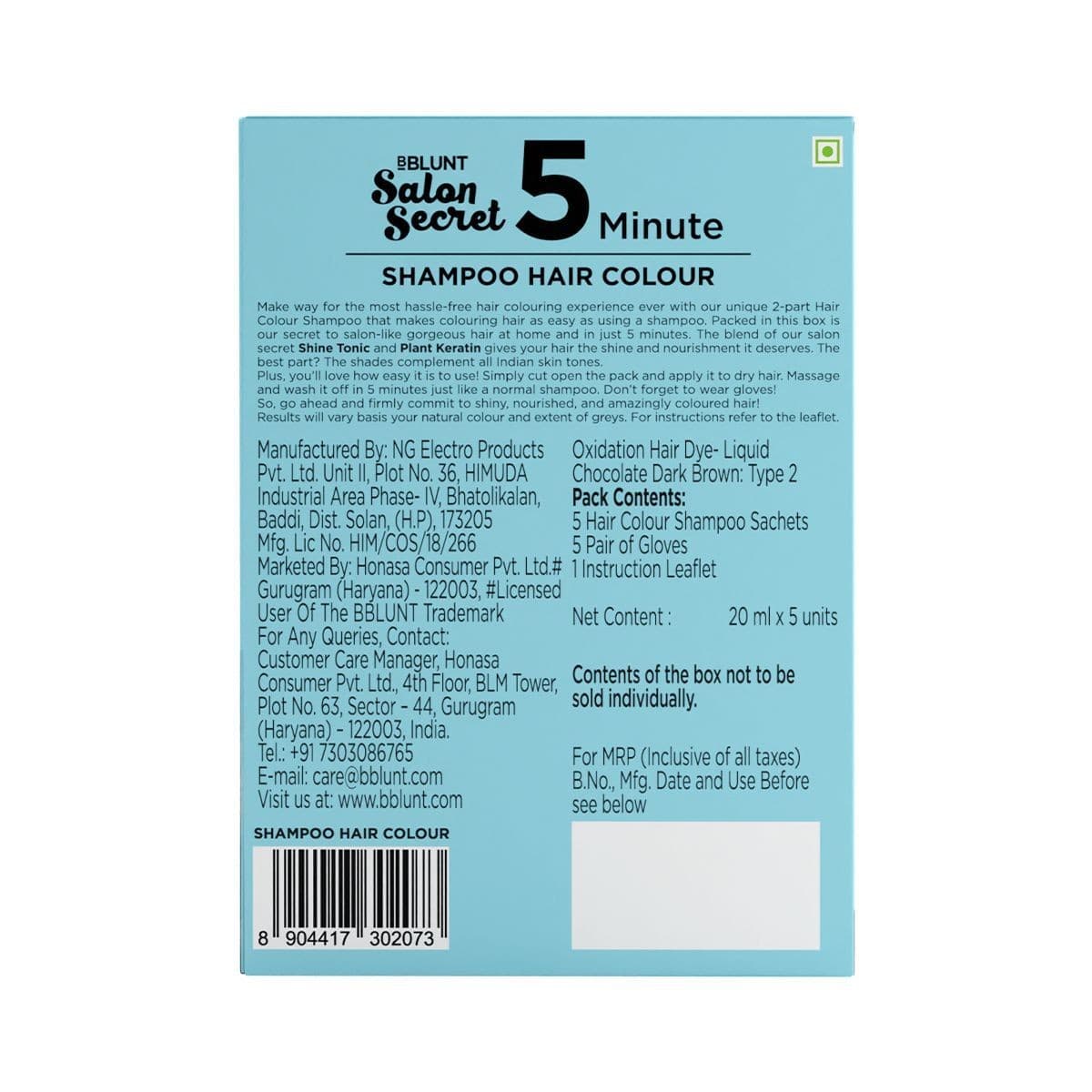 5 Min Shampoo Choco Dark Brown Duo test