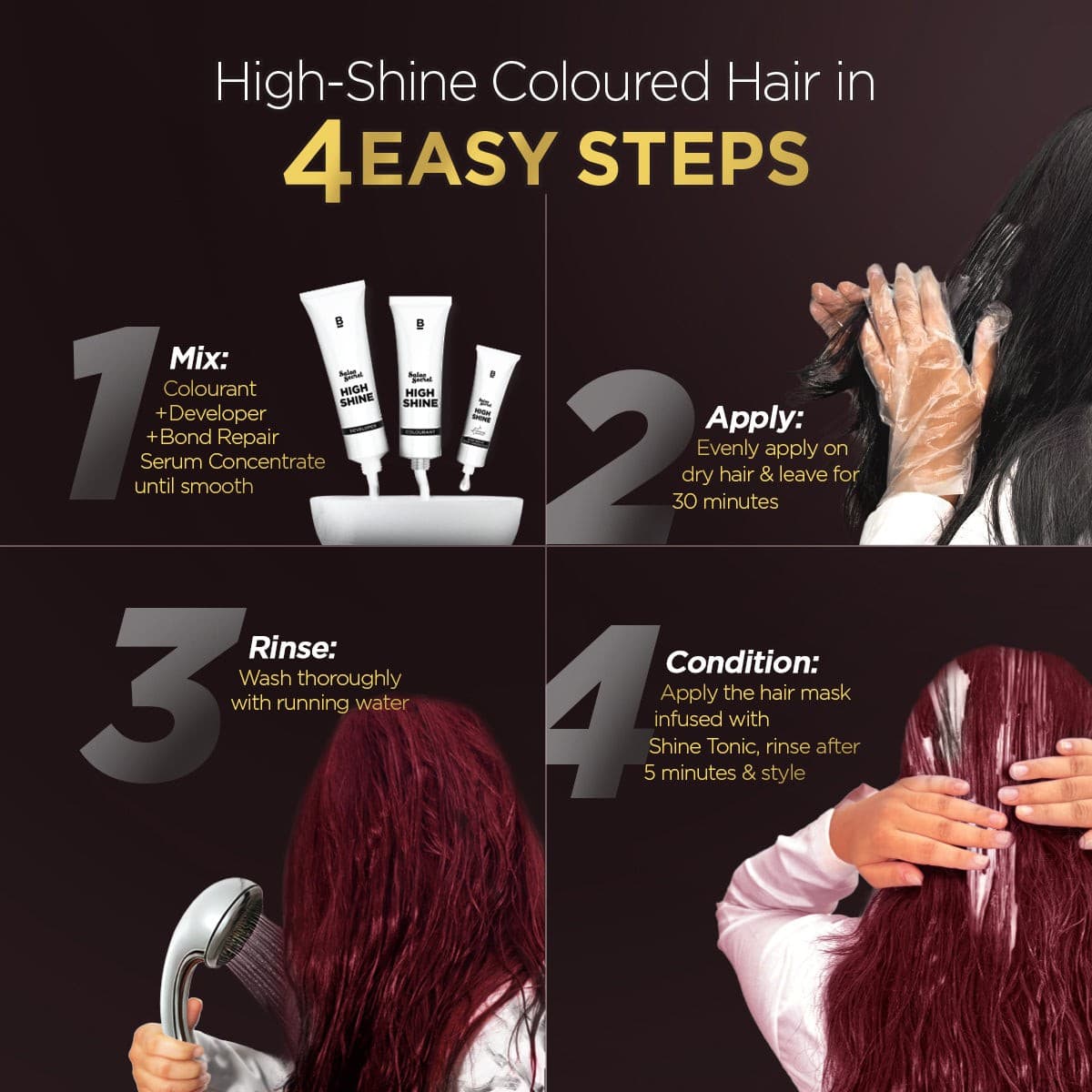 High Shine Conditioning Hair Colour - Cherry Red (Shade 6.62)(Pack of 3)