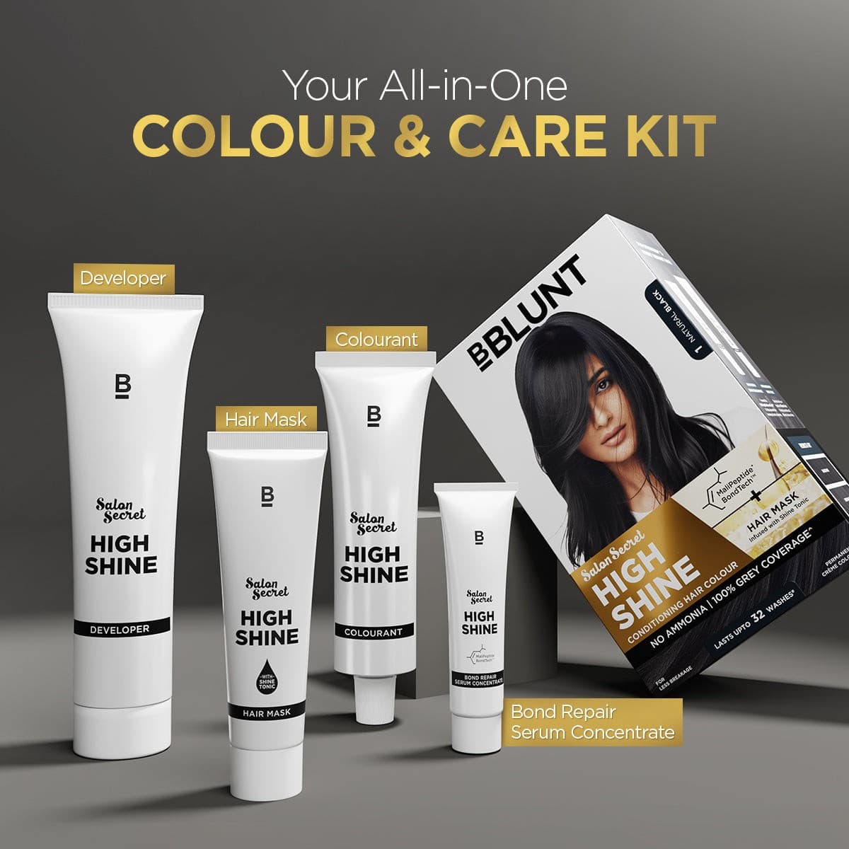 High Shine Conditioning Hair Colour - Natural Black (Shade 1)(Pack of 2)