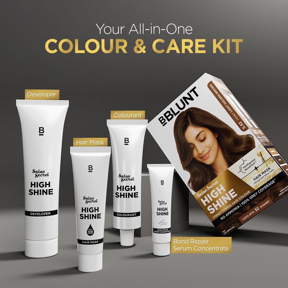 High Shine Conditioning Hair Colour - Honey Light Golden Brown (Shade 5.32)(Pack of 2)